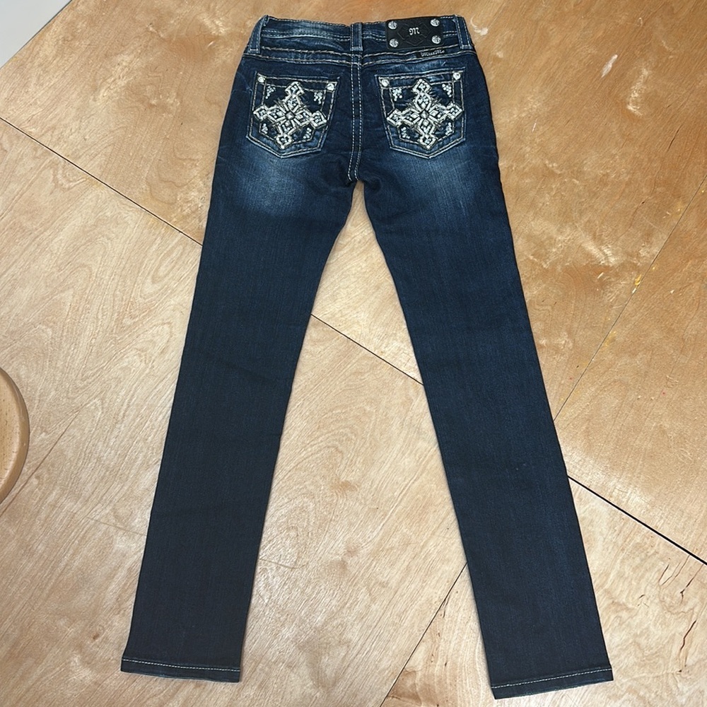 MISS ME Girls embellished jeans size 8 skinny leg - Picture 12 of 14